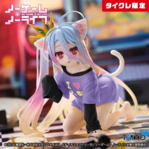 No Game No Life Desktop Cute Figure SHIRO Cat Ear Shirt Renewal Taito Exclusive Ver.